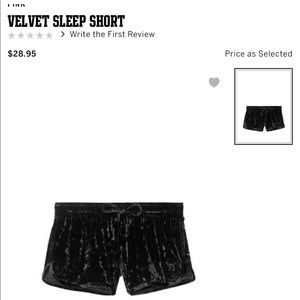 SOLD ✨✨VS PINK Velvet sleep shorts , black